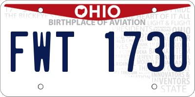 OH license plate FWT1730