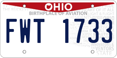 OH license plate FWT1733