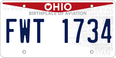 OH license plate FWT1734