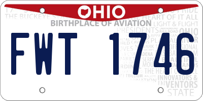 OH license plate FWT1746