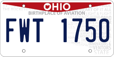 OH license plate FWT1750