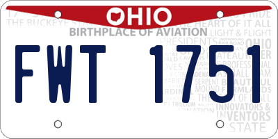 OH license plate FWT1751