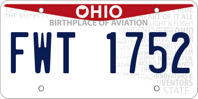 OH license plate FWT1752