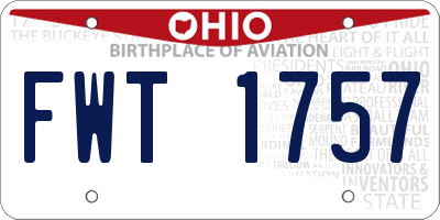 OH license plate FWT1757