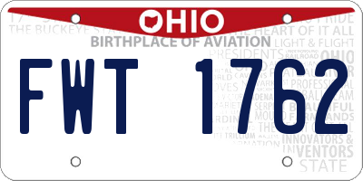 OH license plate FWT1762