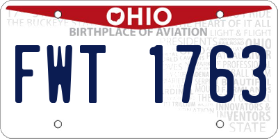 OH license plate FWT1763