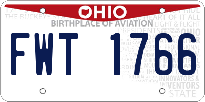 OH license plate FWT1766