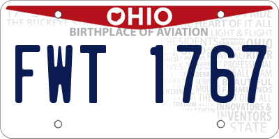 OH license plate FWT1767