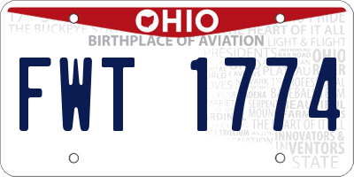OH license plate FWT1774