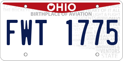 OH license plate FWT1775