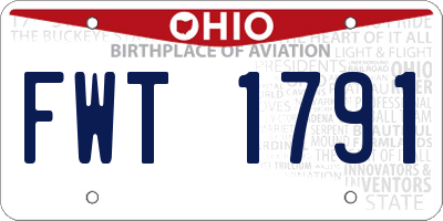 OH license plate FWT1791