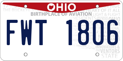 OH license plate FWT1806