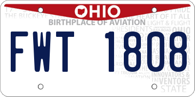 OH license plate FWT1808