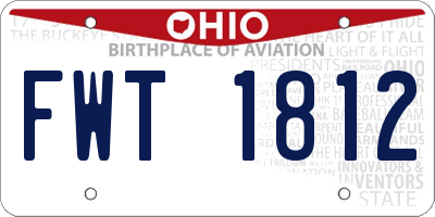 OH license plate FWT1812