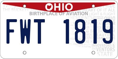 OH license plate FWT1819