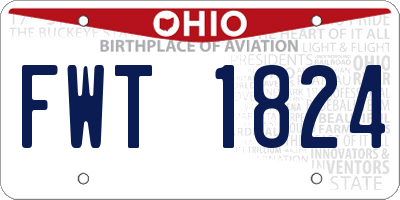 OH license plate FWT1824