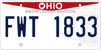OH license plate FWT1833