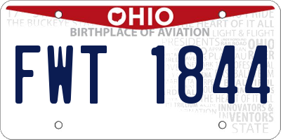 OH license plate FWT1844