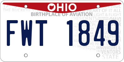 OH license plate FWT1849
