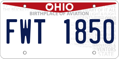 OH license plate FWT1850