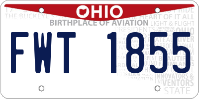 OH license plate FWT1855