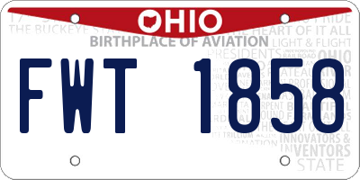 OH license plate FWT1858