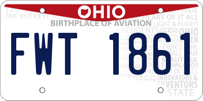 OH license plate FWT1861