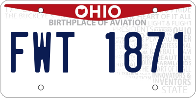 OH license plate FWT1871