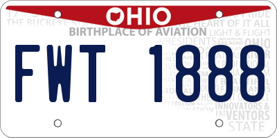 OH license plate FWT1888