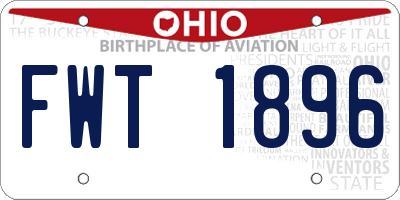 OH license plate FWT1896