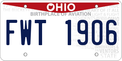 OH license plate FWT1906
