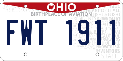 OH license plate FWT1911