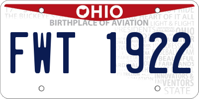 OH license plate FWT1922