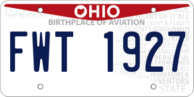 OH license plate FWT1927
