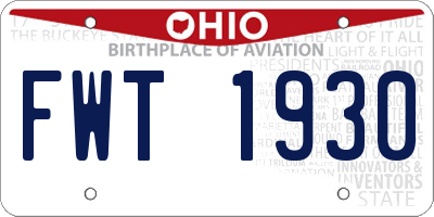OH license plate FWT1930