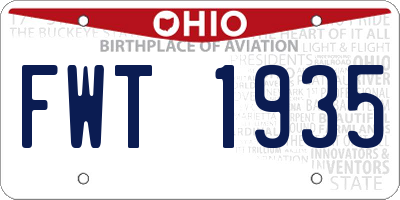 OH license plate FWT1935