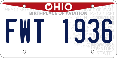 OH license plate FWT1936