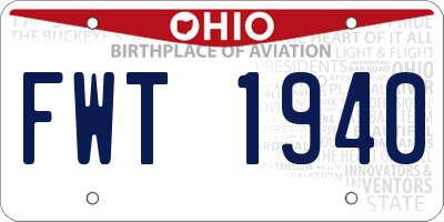 OH license plate FWT1940