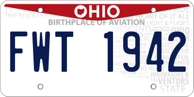 OH license plate FWT1942