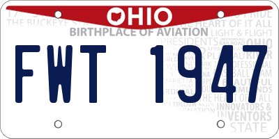 OH license plate FWT1947