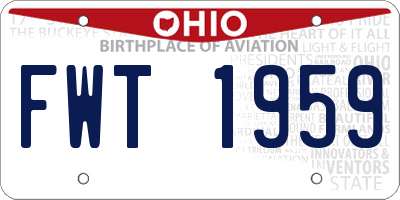 OH license plate FWT1959