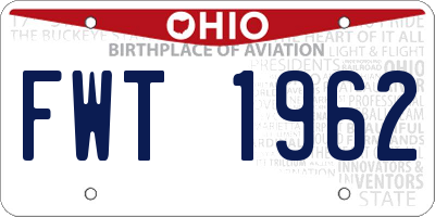 OH license plate FWT1962