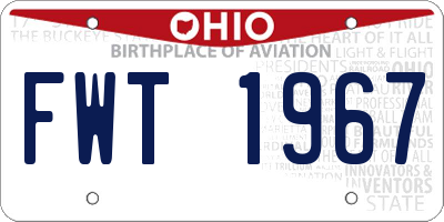 OH license plate FWT1967