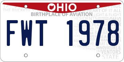 OH license plate FWT1978