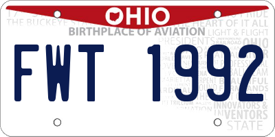 OH license plate FWT1992