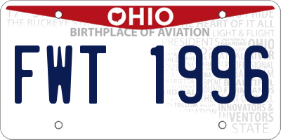 OH license plate FWT1996