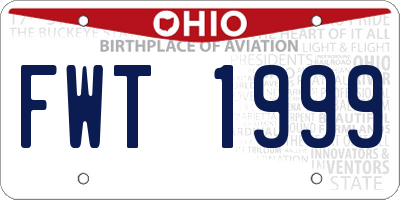 OH license plate FWT1999