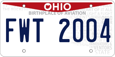 OH license plate FWT2004