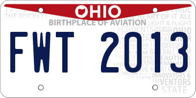 OH license plate FWT2013