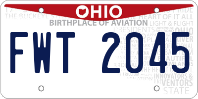 OH license plate FWT2045